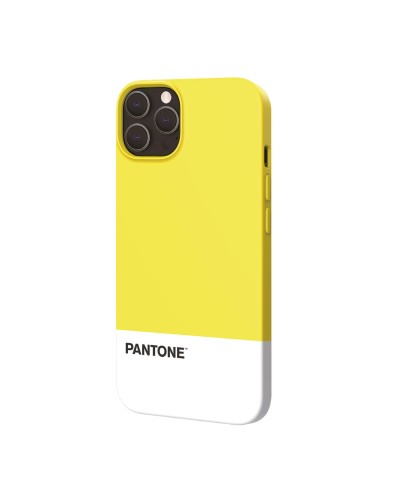 PANTONE - Cover in TPU bicolore giallo e bianco bordi anti-scivolo protezione tasti laterali compatibile con Apple iPhone 13 Pr