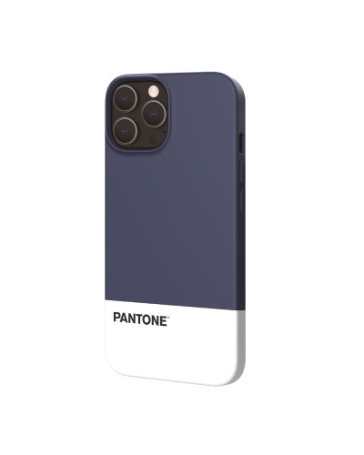PANTONE - Cover in TPU bicolore blu navy e bianco bordi anti-scivolo protezione tasti laterali compatibile con Apple iPhone 13 