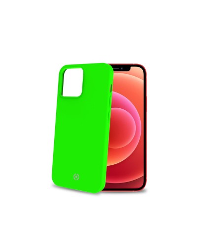 CROMO FLUO - Cover in morbido TPU con finitura soft touch colore verde fluo compatibile con Apple iPhone 13 Mini