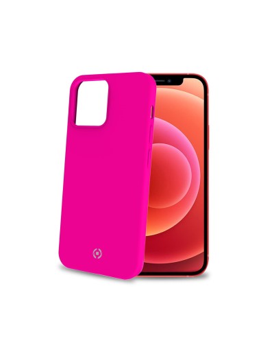 CROMO FLUO - Cover in morbido TPU con finitura soft touch colore rosa fluo compatibile con Apple iPhone 13