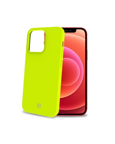 CROMO FLUO - Cover in morbido TPU con finitura soft touch colore giallo fluo compatibile con Apple iPhone 13 Pro Max