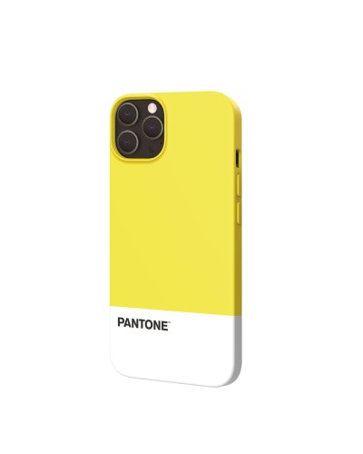 PANTONE - Cover in TPU bicolore giallo e bianco bordi anti-scivolo protezione tasti laterali compatibile con Apple iPhone 13 Pr