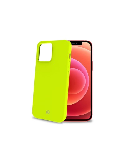 CROMO FLUO - Cover in morbido TPU con finitura soft touch colore giallo fluo compatibile con Apple iPhone 13 Mini
