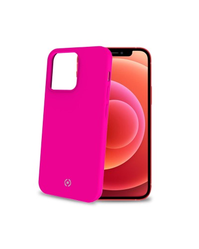 CROMO FLUO - Cover in morbido TPU con finitura soft touch colore rosa fluo compatibile con Apple iPhone 13 Pro Max
