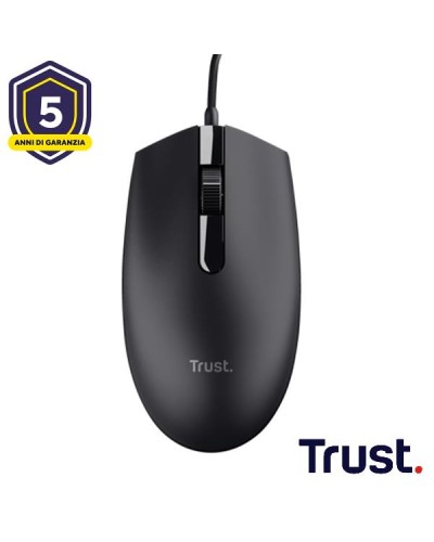 MOUSE CABLATO 160CM - 1200 DPI - TRUST BASY - NERO
