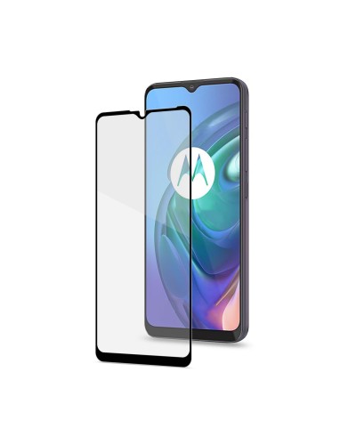 FULLGLASS - Vetro 9H con bordo colorato nero compatibile con Motorola Moto G10/ G20/ G30/ G50/ G9 Play