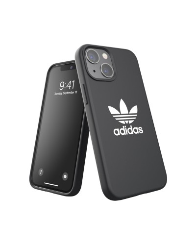 ADIDAS ORIGINALS - Cover in silicone con bordi rialzati colore nero compatibile con Apple iPhone 13 Mini