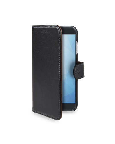 WALLY - Custodia a libro in pelle sintetica con chiusura flap magnetico, slot per carte e funzione stand colore nero compatibil