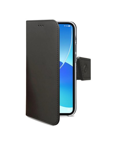 WALLY - Custodia a libro in pelle sintetica con chiusura flap magnetico, slot per carte e funzione stand colore nero compatibil