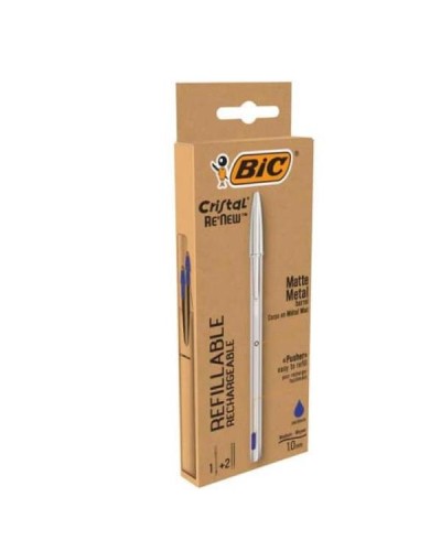 CRISTAL RE NEW 1MM BLU 1+2REFILL
