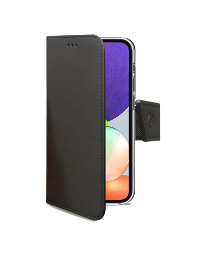 WALLY - Custodia a libro in pelle sintetica con chiusura flap magnetico, slot per carte e funzione stand colore nero compatibil