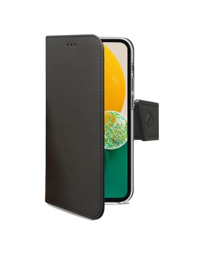 WALLY - Custodia a libro in pelle sintetica con chiusura flap magnetico, slot per carte e funzione stand colore nero compatibil