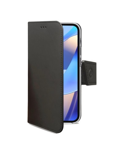 WALLY - Custodia a libro in pelle sintetica con chiusura flap magnetico, slot per carte e funzione stand colore nero compatibil