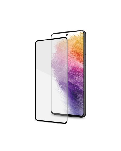 FULLGLASS - Vetro 9H con bordo colorato nero compatibile con Samsung Galaxy A73 5G/ Galaxy M54 5G