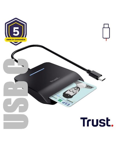 Trust Primo Lettore Smart Card DNI USB C Nero