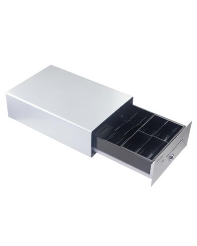 EQUIP - Cassetto registratore di cassa per sistema POS, 4 scomparti per banconote/4 monete, slot per monete rimovibili, connett