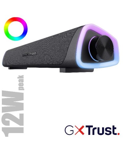 SOUNDBAR GAMING SPEAKERS 12W PICCO (6W RMS) ILLUMINATA RGB - TRUST GXT620 AXON - NERO