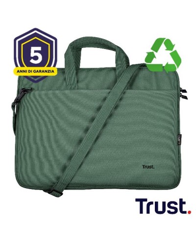 BORSA LAPTOP/NOTEBOOK FINO A 16" ECO - REALIZZATA CON PET RICICLATO - TRUST BOLOGNA VERDE