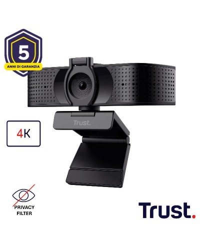 WEBCAM ULTRA HD 4K 3480X2160- FILTRO PRIVACY - TRUST TEZA - NERO