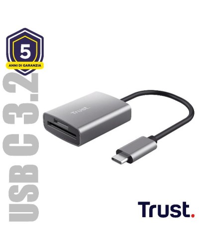 CARDREADER ULTRAVELOCE USB-C - TRUST DALYX ALLUMINIO