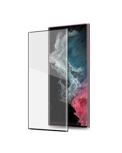 3DGLASS - Vetro 9H con bordo colorato nero per schermo curvo compatibile con Samsung Galaxy S22 Ultra 5G/ Galaxy S22 Ultra 5G E