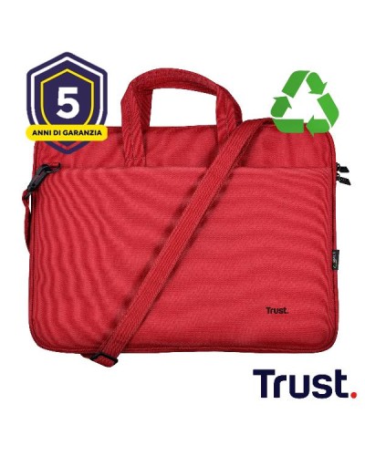 BORSA LAPTOP/NOTEBOOK FINO A 16" ECO - REALIZZATA CON PET RICICLATO - TRUST BOLOGNA ROSSO
