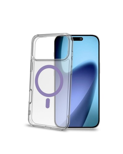 GELSKINMAG - Cover morbida trasparente in TPU, compatibile con la tecnologia Magsafe, anello magnetico color Viola per Apple iP