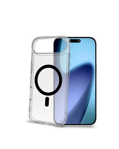 GELSKINMAG - Cover morbida trasparente in TPU, compatibile con la tecnologia Magsafe, anello magnetico color Nero per Apple iPh