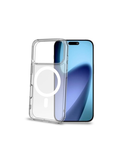 GELSKINMAG - Cover morbida trasparente in TPU, compatibile con la tecnologia Magsafe, anello magnetico color Bianco per Apple i