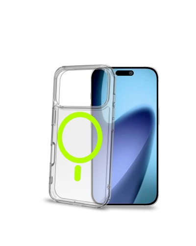 GELSKINMAG - Cover morbida trasparente in TPU, compatibile con la tecnologia Magsafe, anello magnetico color Giallo per Apple i
