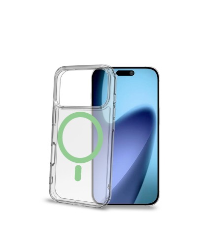 GELSKINMAG - Cover morbida trasparente in TPU, compatibile con la tecnologia Magsafe, anello magnetico color Verde per Apple iP