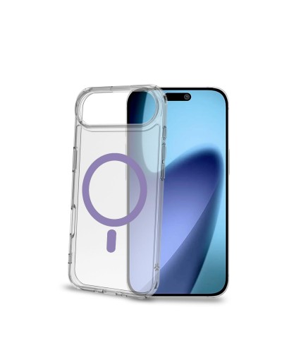 GELSKINMAG - Cover morbida trasparente in TPU, compatibile con la tecnologia Magsafe, anello magnetico color Viola per Apple iP