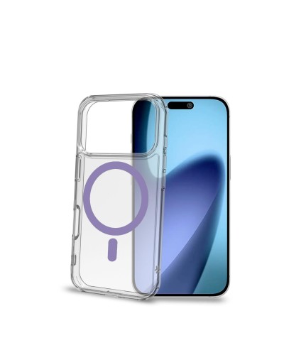 GELSKINMAG - Cover morbida trasparente in TPU, compatibile con la tecnologia Magsafe, anello magnetico color Viola per Apple iP