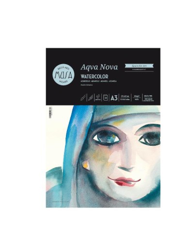 AQVA NOVA - ACQUERELLO BLOCCO 12 FG. 300 GR. FINE - CM.21X29,7 (A4)