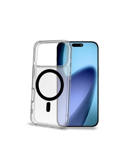 GELSKINMAG - Cover morbida trasparente in TPU, compatibile con la tecnologia Magsafe, anello magnetico color Nero per Apple iPh