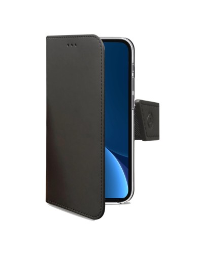 WALLY - Custodia a libro in pelle sintetica con chiusura flap magnetico, slot per carte e funzione stand colore nero compatibil