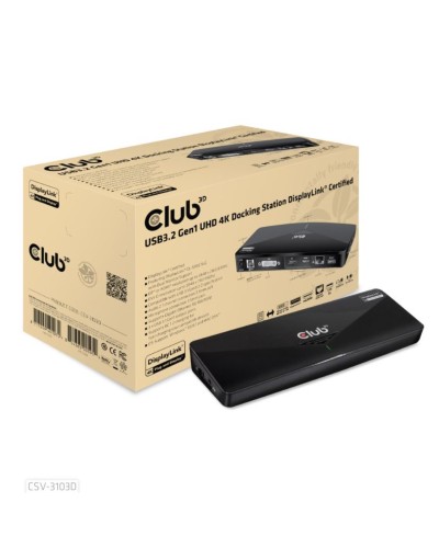 USB3.2 Gen1 UHD 4K Docking Station DisplayLink® Certified