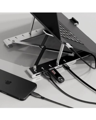 Hub 7 in 1 con supporto pieghevole per laptop PD 100W