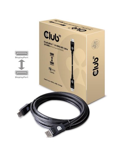 Cavo estensione Display PortTM 1.4 HBR3 8K60Hz HDR 28AWG M/M 3 mt DSC1.2 VESA certified