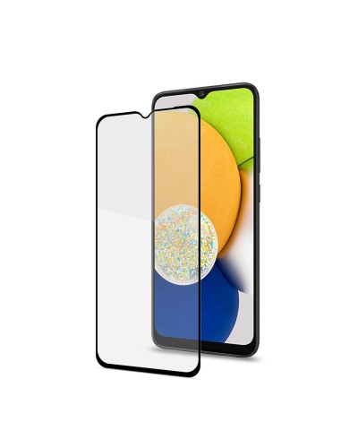 FULLGLASS - Vetro 9H con bordo colorato nero compatibile con Samsung Galaxy A03/ Galaxy A03s/ Galaxy A04s