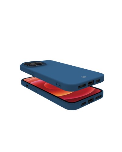CROMO - Cover in morbido TPU con finitura soft touch colore blu compatibile con Apple iPhone 14 Pro