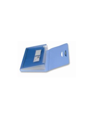 CARTELLA A SOFFIETTO 12 TASCHE A4 TRASPARENTE BLU