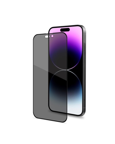 PRIVACY FULL GLASS - Vetro 9H con effetto Privacy e bordo colorato nero compatibile con Apple iPhone 14 Pro Max