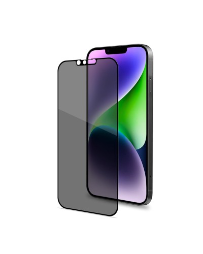 PRIVACY FULL GLASS - Vetro 9H con effetto Privacy e bordo colorato nero compatibile con Apple iPhone 14 Plus/ iPhone 13 Pro Max