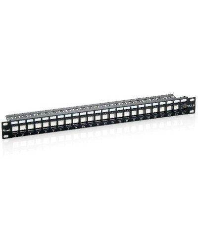 EQUIP - PATCH PANEL 24-PORTE KEYSTONE CAT.6 NON SCHERMATO, 1U 19" - Nero