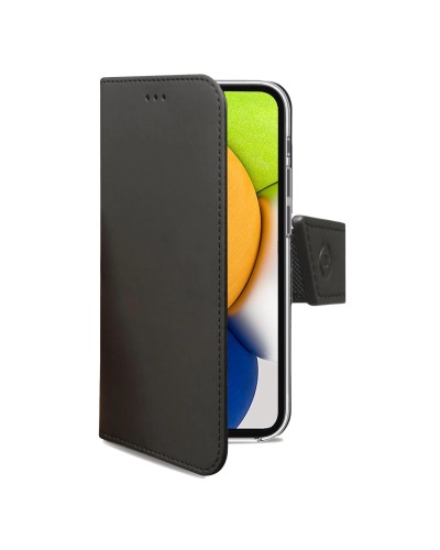 WALLY - Custodia a libro in pelle sintetica con chiusura flap magnetico, slot per carte e funzione stand colore nero compatibil