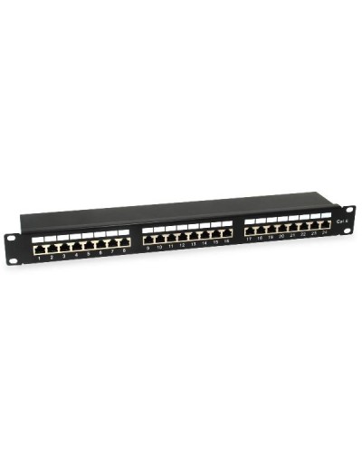 EQUIP - PATCH PANEL 24-PORTE CAT.6 SCHERMATO 1U 19", Nero