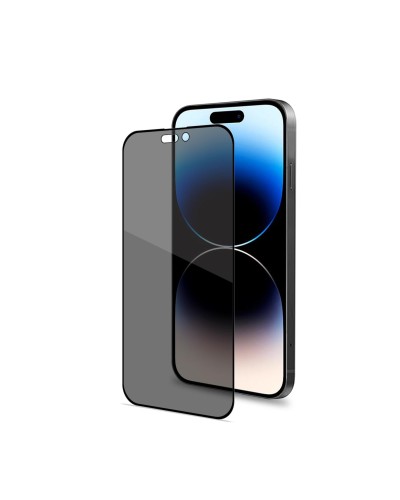 PRIVACY FULL GLASS - Vetro 9H con effetto Privacy e bordo colorato nero compatibile con Apple iPhone 14 Pro