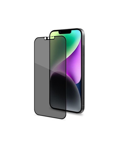 PRIVACY FULL GLASS - Vetro 9H con effetto Privacy e bordo colorato nero compatibile con Apple iPhone 14/ iPhone 13 Pro/ iPhone 