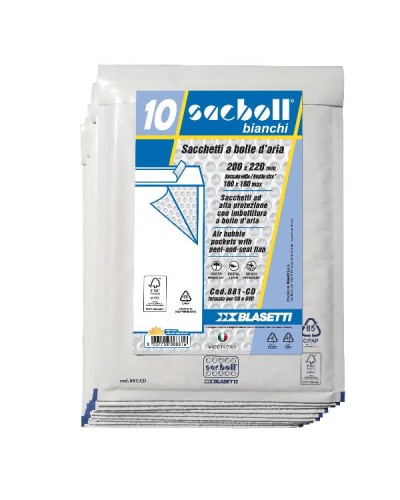 SACBOLL Buste a sacco imbottite bianche 20x22 cm (10 pz)